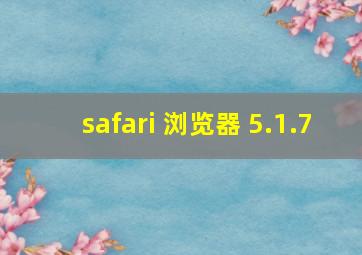 safari 浏览器 5.1.7